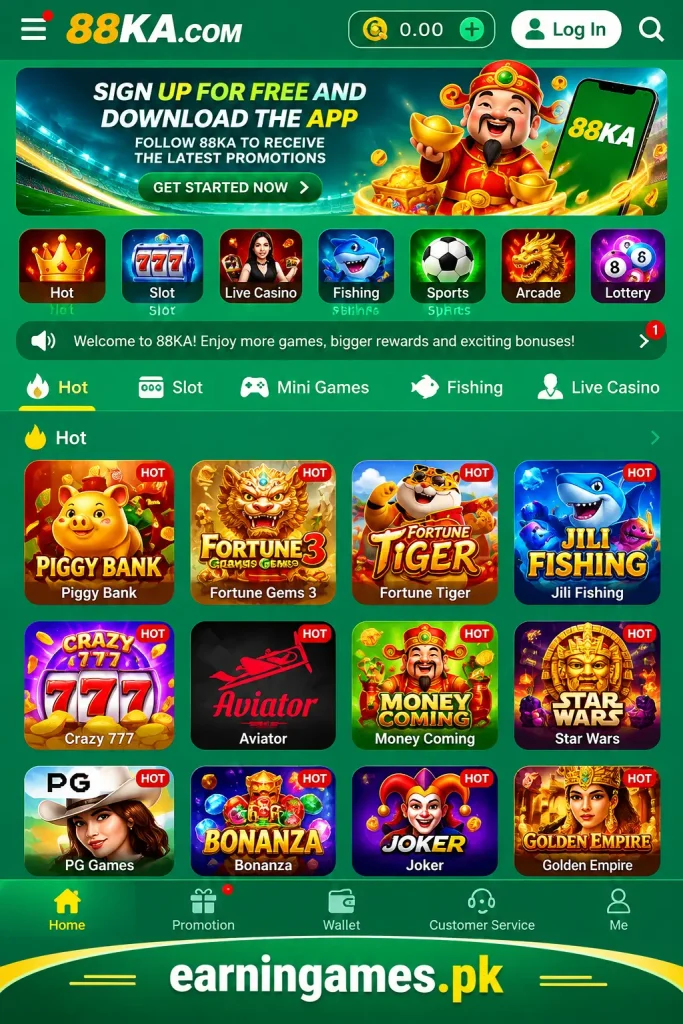 88KA.COM Game homepage