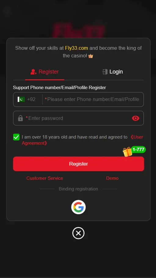 FLY33 Game Registration – How to Register and Create a New FLY33 Account