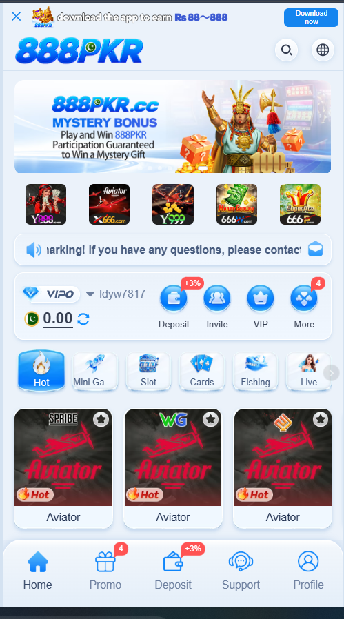888PKR.com homepage