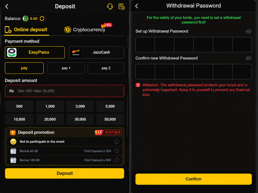 8555bet Game deposit section and withdrawal section